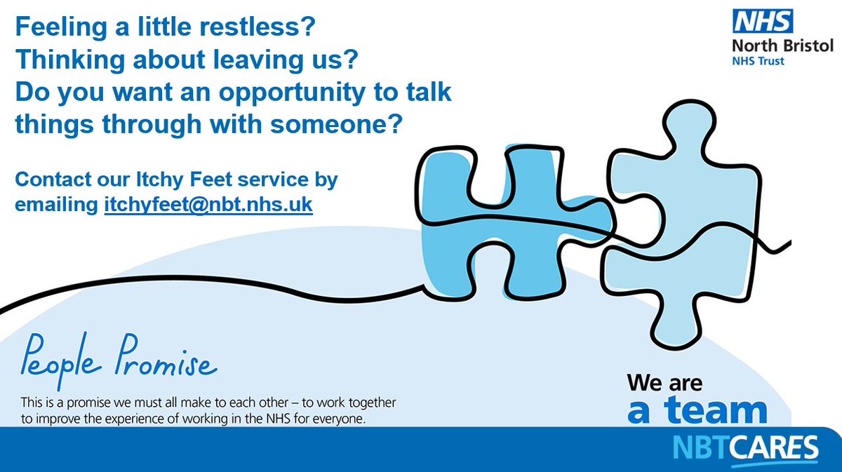 Our Itchy Feet service offers the opportunity for colleagues feeling restless or thinking of leaving to talk through their options before making any decisions. Contact details below 👇