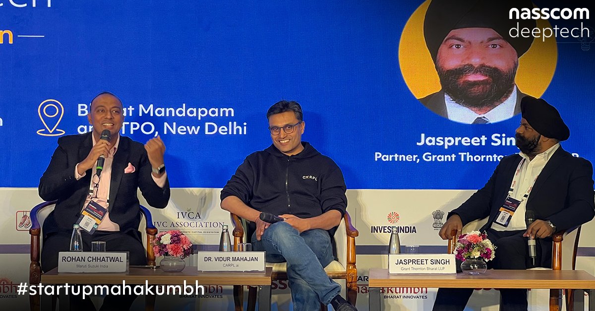 #StartupMahakumbh - In the Panel Discussion on ‘Scaling Deep Tech in Emerging Markets: Lessons from Marketing, Finance and Sales’, <a href="/VidurMahajan1/">Vidur Mahajan</a>, CEO, <a href="/CARPLai/">CARPL</a> highlighted the wide availability of talent and skills in engineering and data science as a significant advantage.