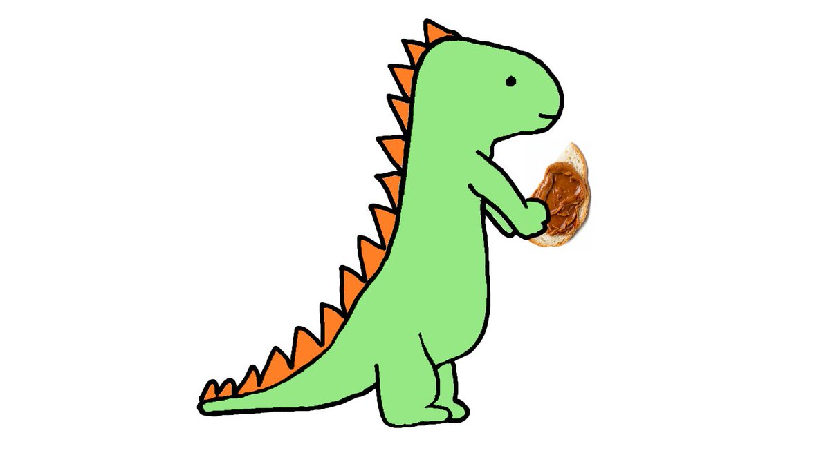 #Snax having his PB&J snack. One of his favourite snacks. Whats yours? #SnaxTheDino