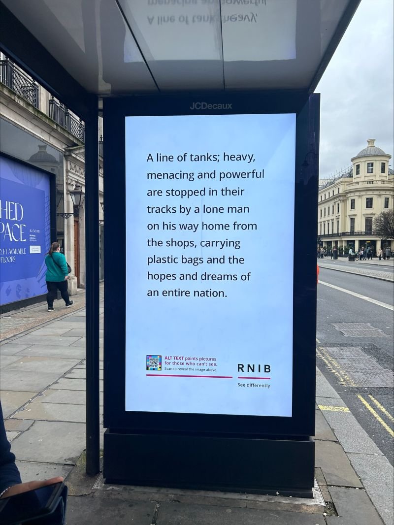 Tremendous campaign from Mullen Lowe encouraging companies to use alt text (a service which turns pictures into text so that the visually impaired can read them)