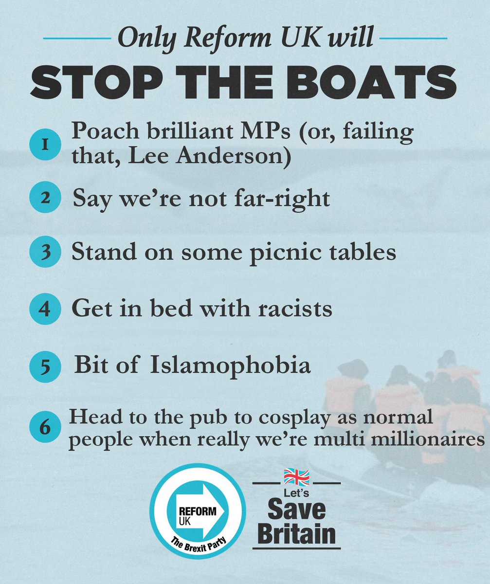 It is now clear ONLY Reform UK can stop the boats. Here’s our clear 6 point plan 👇