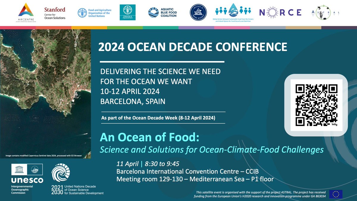 🥁 EVENT ANNOUNCEMENT 🥁

2024 Ocean Decade Conference 🌊

📍 Barcelona International Convention Centre (In-person)
🗓 Thursday, April 11th.  8:30 to 9:45 CET
🔗 Pre-registration: attendees must be registered participants at the UNODC: bit.ly/3TqzDVR