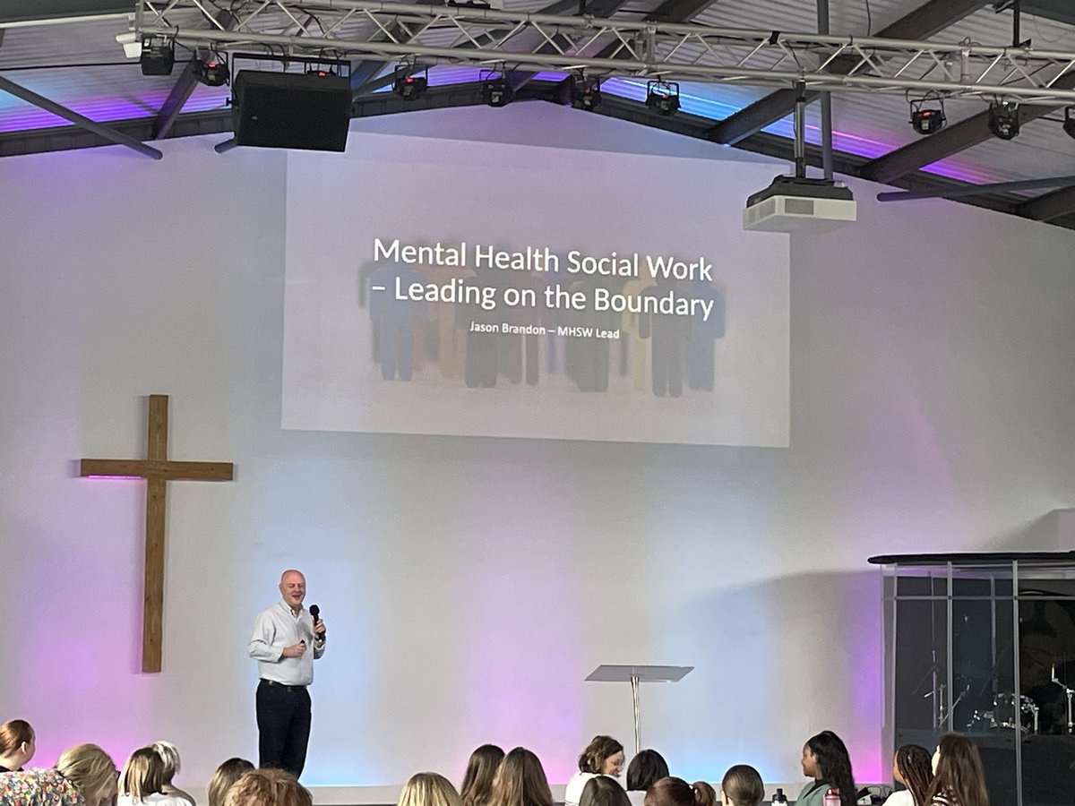 Our key note speaker Jason Brandon talking to us about mental health social work #swhiow