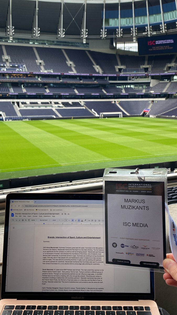 MM Footy News is live at the @IscBiz International Sports Convention in the Tottenham Hotspur Stadium. Not a bad office view 🔥

#ISCLondon #ISCLondon2024
