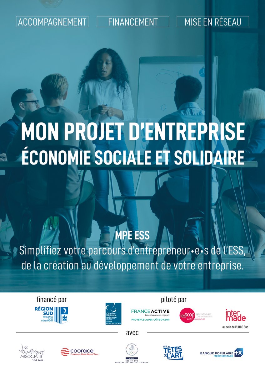 Vous souhaitez entreprendre dans l’#ESS ? Créer ou bien développer un projet au sein de votre structure ? 

MPE ESS est un nouveau programme financé par <a href="/MaRegionSud/">Région Sud</a>. La <a href="/CRESS_sud/">CRESS Provence-Alpes-Côte d'Azur</a> vous accompagne.

Parcours créa ➡️cutt.ly/Sw2B4vcX
Parcours dév ➡️cutt.ly/Yw2B4frY