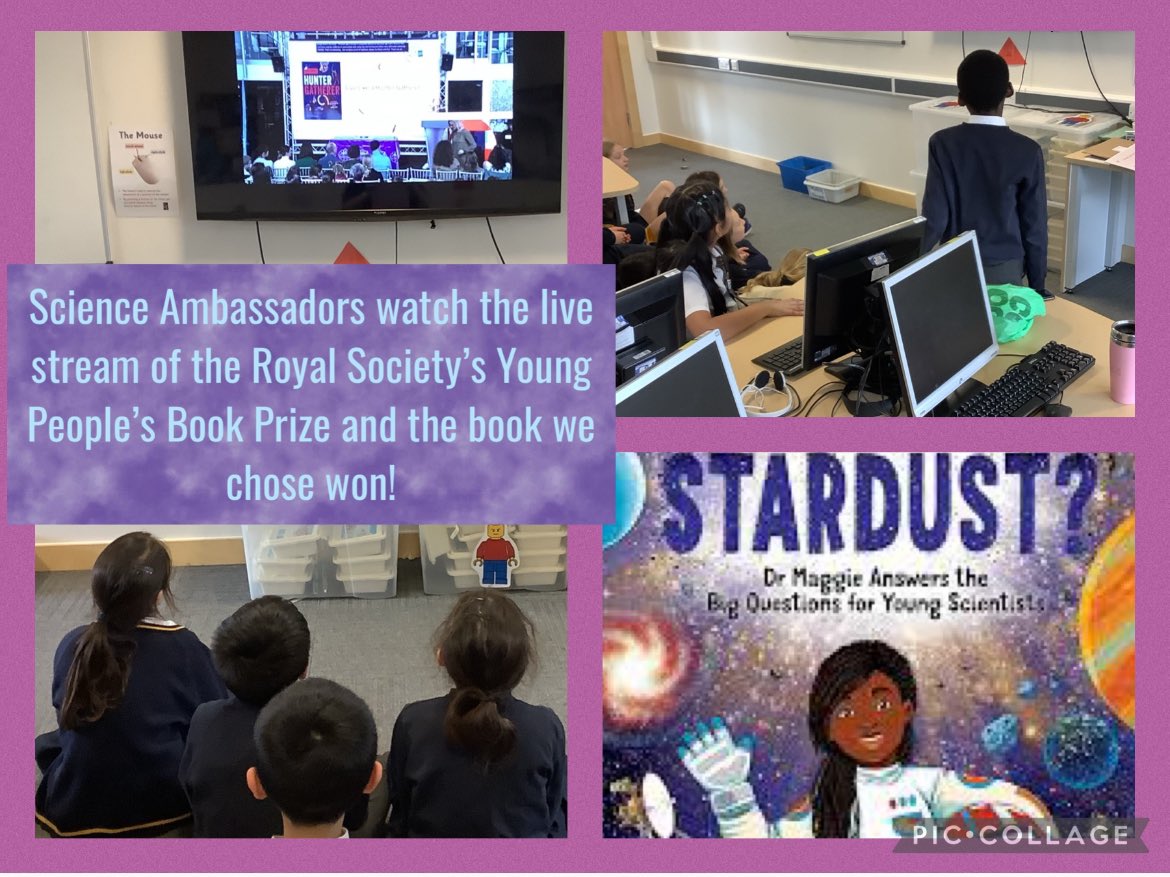 The Science Ambassadors watched the live steam of the Royal Society Young People's Book Prize - the book we chose won the overall prize 'Am I Made of Stardust by Dr Maggie Aderin. We really enjoyed all the books that were nominated. #Science #read