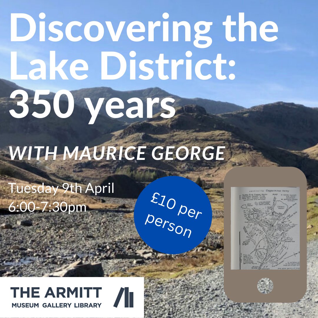 How has #LakeDistrictTourism evolved over the last 350 years? Join us on Tuesday 9th April at 6pm to find out 📱📚🖌 Tickets are £10 per person, book here: tinyurl.com/4jnne25z 🔍 The Coppermines Valley by Alfred Wainwright