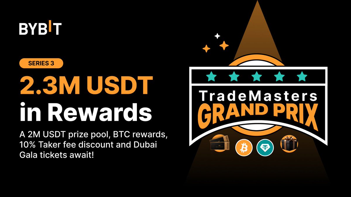 🚀 The TradeMasters Grand Prix-Series3 competition begins. Showcase your trading skills and battle it out for ultimate glory 🏆

✍️ Sign up Today: i.bybit.com/18iuQabG

#TheCryptoArk #Bybit