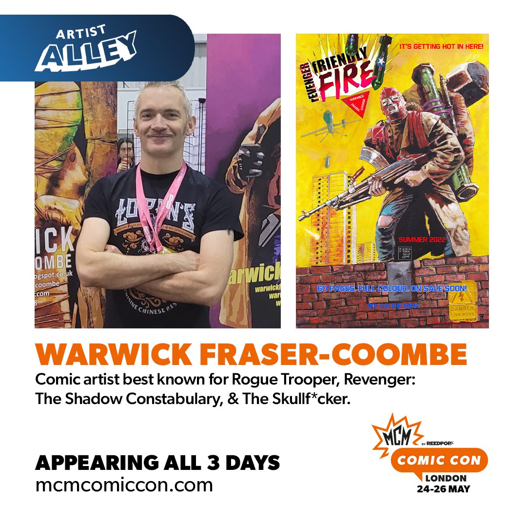 Warwick Fraser-Coombe is joining us in Artist Alley 🤩

Best known for Rogue Trooper, Revenger: The Shadow Constabulary, and The Skullf*cker.

Buy MCM tickets: shorturl.at/owGSV

<a href="/warfras/">warwickfrasercoombe</a>