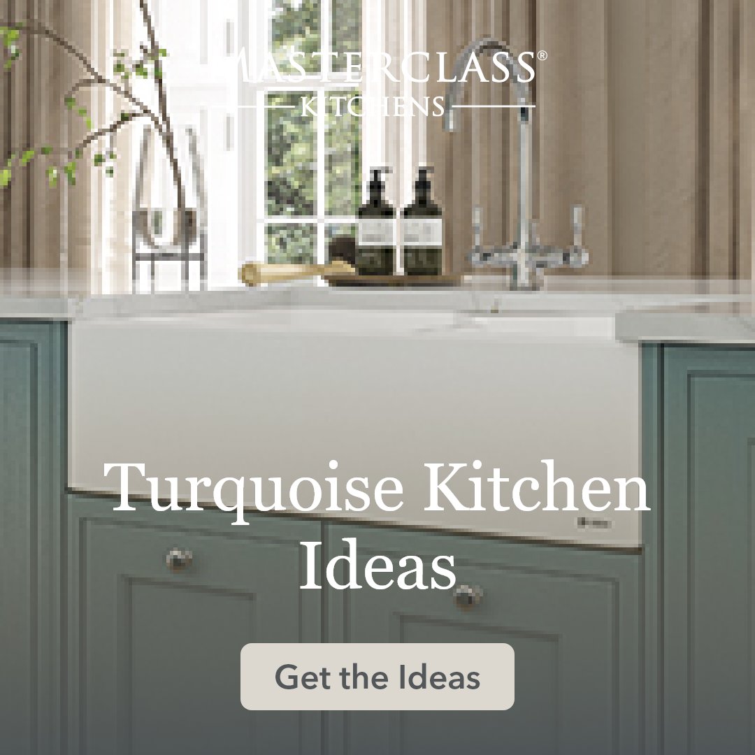 Turquoise kitchens have an alluring style! Whether it's with cabinet colours or tiles, this vibrant hue brings a fun and exciting aura. Pair it with white for a crisp, refreshing look. 🔵 ⁠
⁠
Link: l8r.it/mqLh