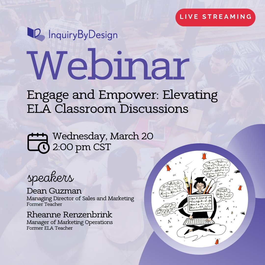 InquiryByDesign's tweet photo. It's not too late! Join us TODAY for an exclusive, live webinar that allows you to explore our student-centered curriculum firsthand! 🌟 #LearnWithIBD #ELACurriculum https://t.co/oCQgYNRSOo https://t.co/IKJ3gzXxpD