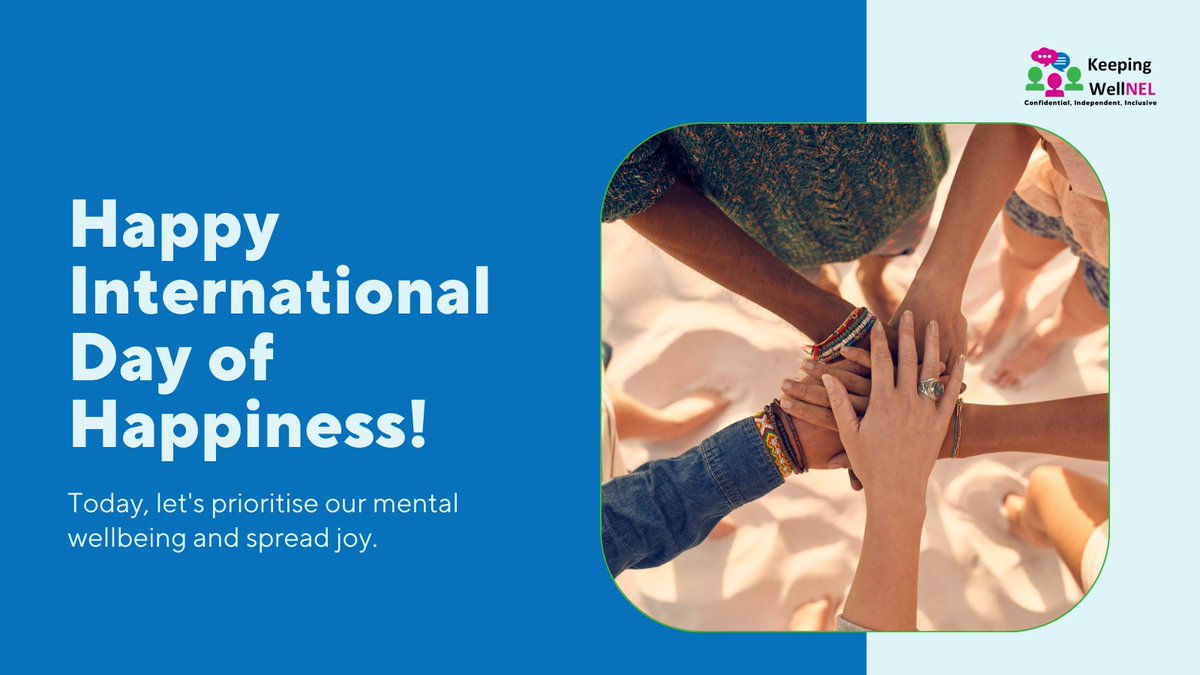 Did you know? Today is International Day of Happiness! 

At #KeepingWellNEL, we believe in fostering a world where wellbeing and joy are at the heart of everything we do. Let's celebrate by sharing what makes us happy and spreading positivity. 

How do you #ChooseHappiness today?
