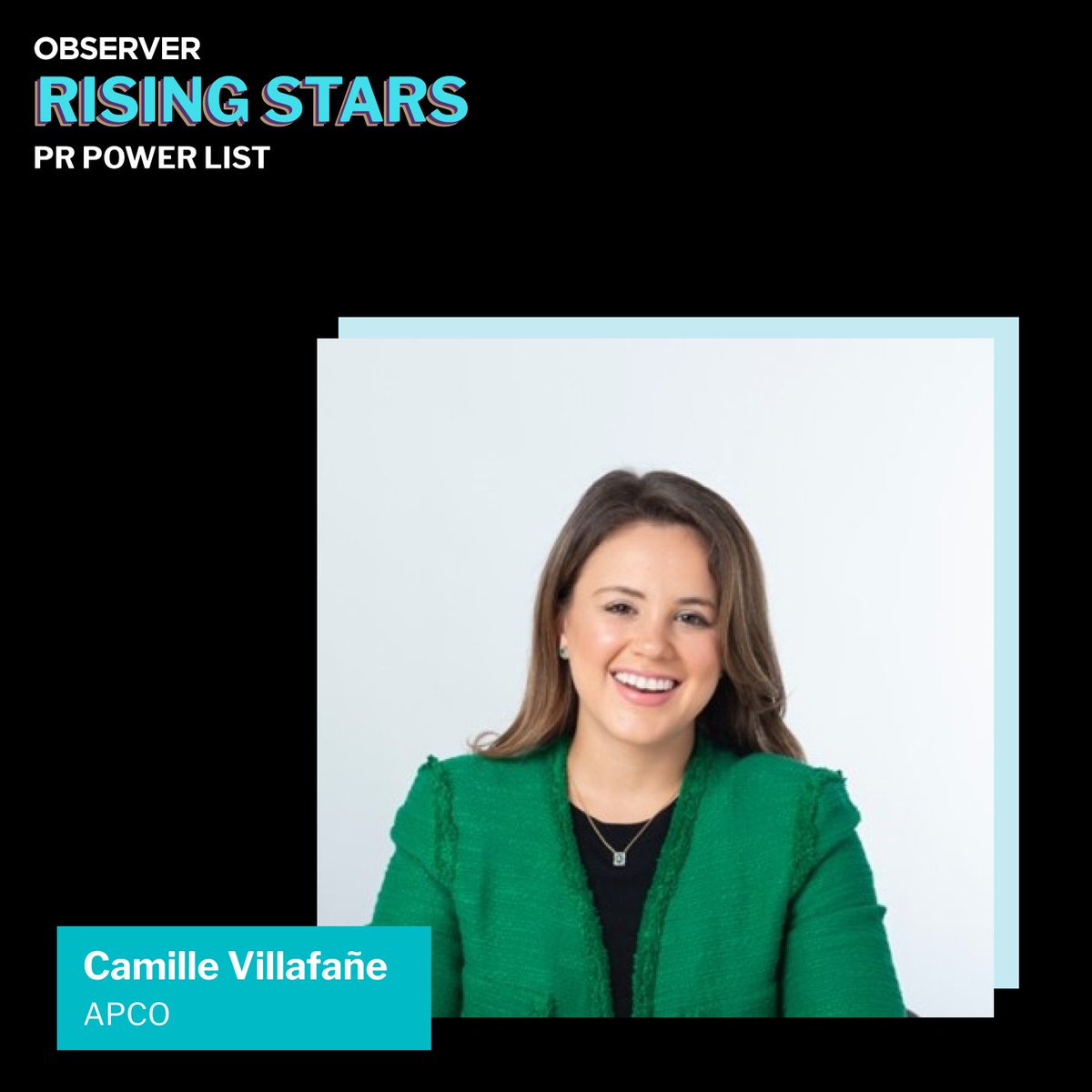 Congratulations to Camille Villafañe, who was named to @observer's 2024 roster of Rising Stars in PR! She represents the next generation of PR talent and was recognized for her work on international policy developments and issues management. View the full list of rising stars