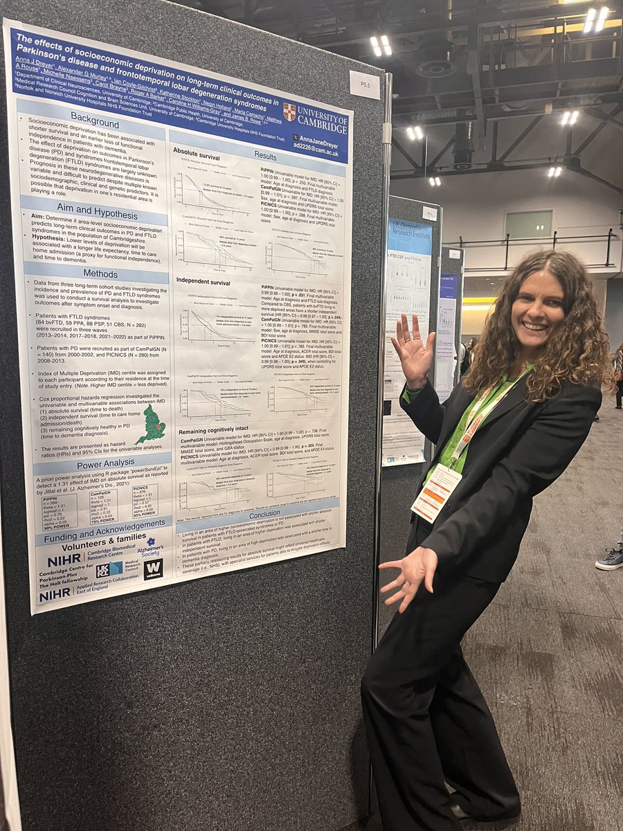 Do you want to know how socioeconomic deprivation affects survival in Parkinson’s disease and Frontotemporal lobar degeneration syndromes? 
Come and see my poster at P5.5 #ARUKConf24