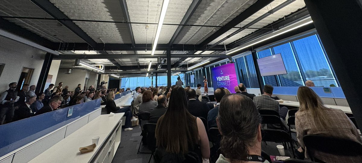 Packed room at <a href="/CEDNC/">CED</a> #VentureConnect2024 delving into #ArtificialIntelligence AI #startups. Here, Tina Tang from Bristles AI!