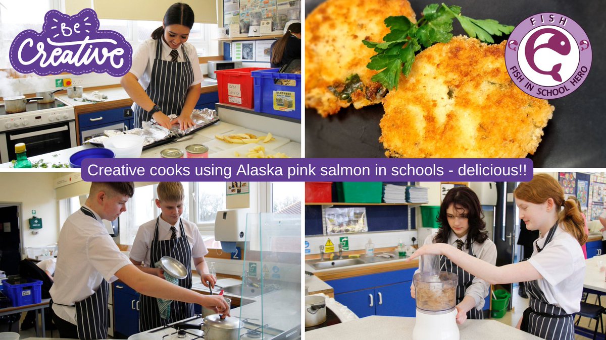 While making fab fishcakes with @AlaskaSeafoodUK wild pink salmon, pupils have also been learning about the nutritional benefits of oily fish in the diet! Great recipe led nutrition #FishHeroes! @FoodTCentre @FishmongersCo