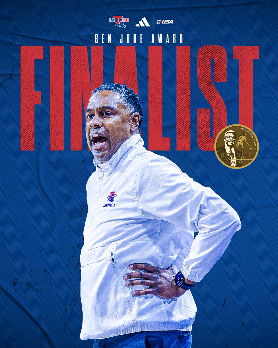 More recognition for our HC as he has been named a finalist for the Ben Jobe Award 📰 LATechSports.com/HesterFinalist