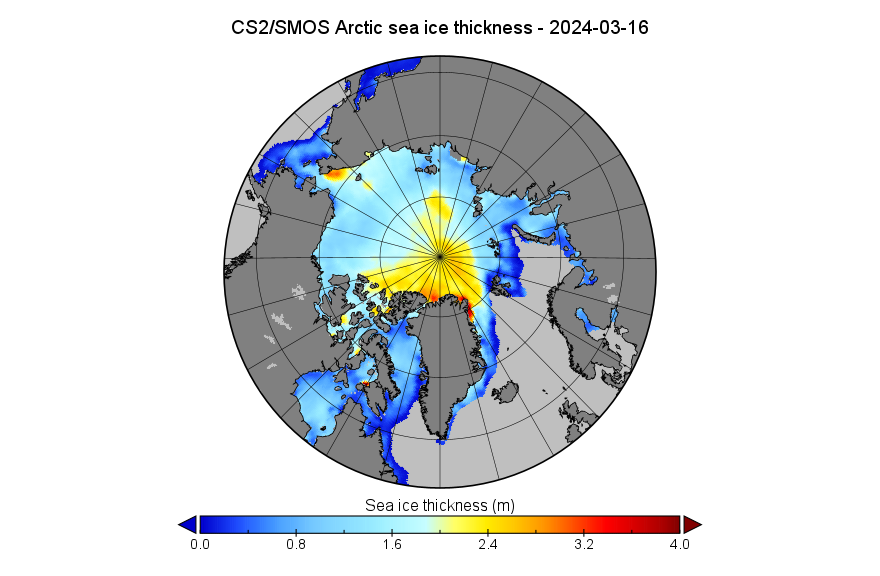 GreatWhiteCon's tweet photo. A mid March comparison between "measured" #CryoSat2/#SMOS #Arctic #SeaIce thickness & volume and the #PIOMAS "modelled" equivalents:
https://t.co/xQWp0K8zzE
Due to the recent SMOS outage there is a big gap in the CS2/SMOS NRT volume graph. https://t.co/OGp00apWgC