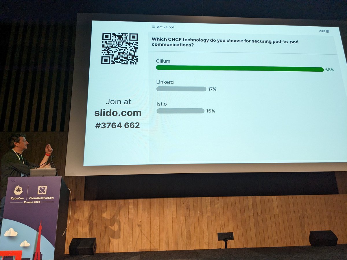 @wiggitywhitney @vfarcic @kyverno @falco_org The last choice was service mesh - and the audience chose to see @ciliumproject!