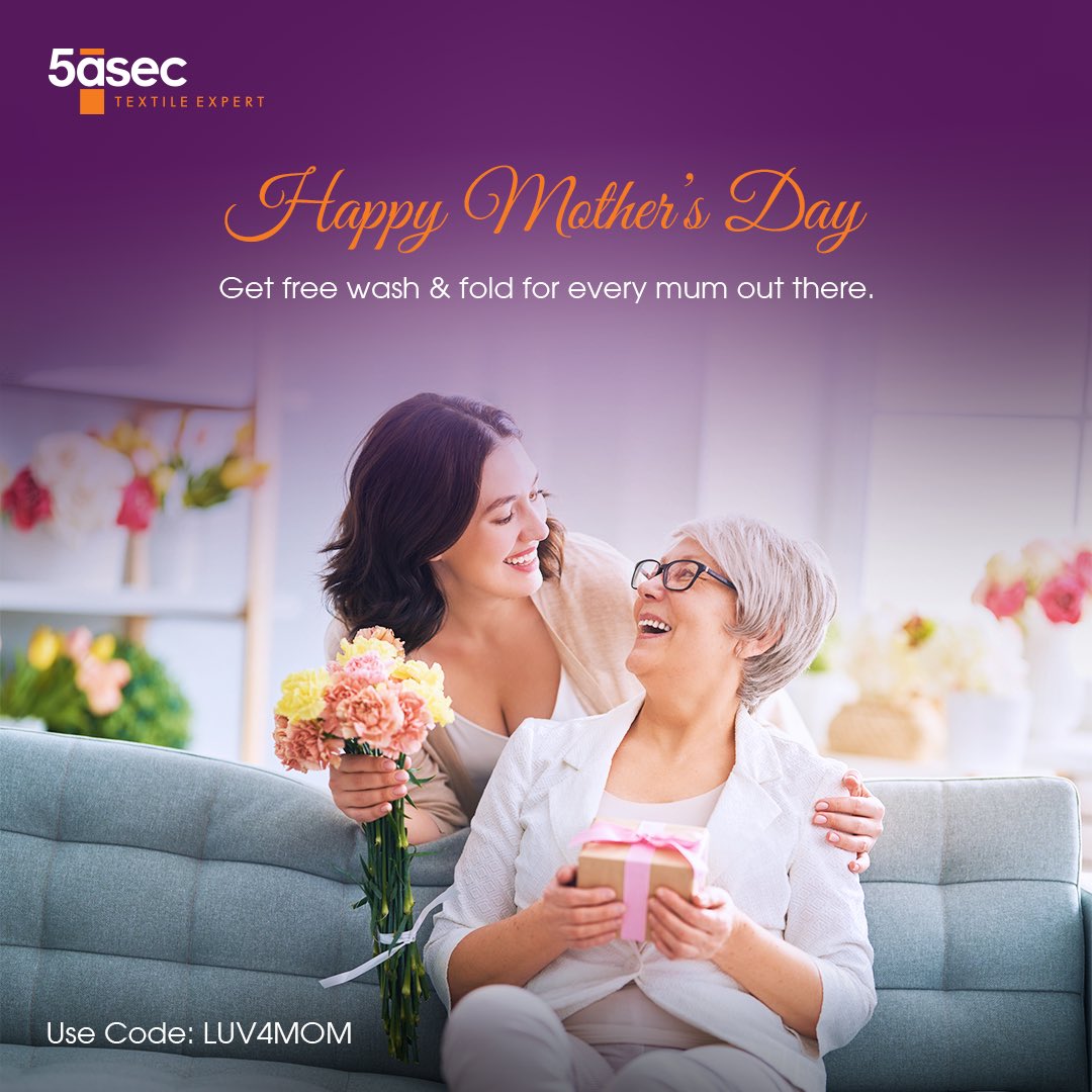 5asecuae1's tweet photo. This Mother’s Day, 5àsec celebrates moms with a special offer: enjoy a free wash and fold on us! Because every mom deserves a little extra care and appreciation.

USE CODE: LUV4MOM

*Limited Time Offer
*Terms &amp; Conditions Apply

#5asec #mothersday #freewashandfold https://t.co/S1YVgwk9QY