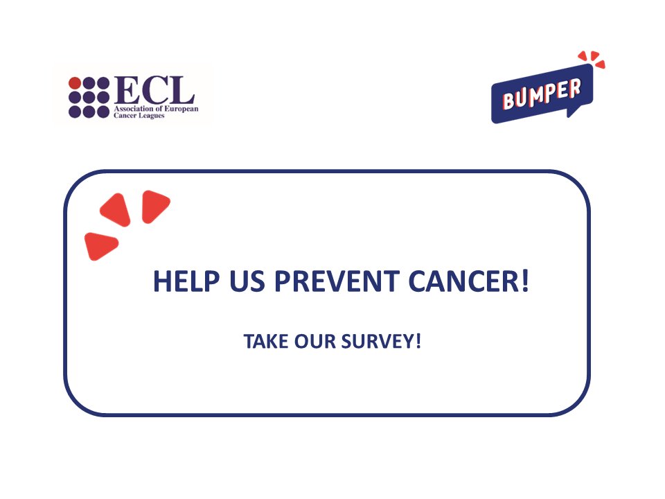 📣Don't miss out on your chance to contribute to our survey! How much do you know about #cancer prevention? 🤔 Fill out our survey for the #BUMPER project and help us create the first European app on cancer prevention 📲forms.office.com/e/g1zy806iN6