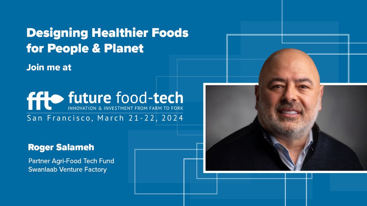 🗣We are delighted to announce that Roger Salameh, partner at #Swanlaab, will be attending @foodtechinvest in San Francisco. This event is key to achieve a convergence of global leaders in food innovation, focusing on the critical role of technology.  Reach out to connect!