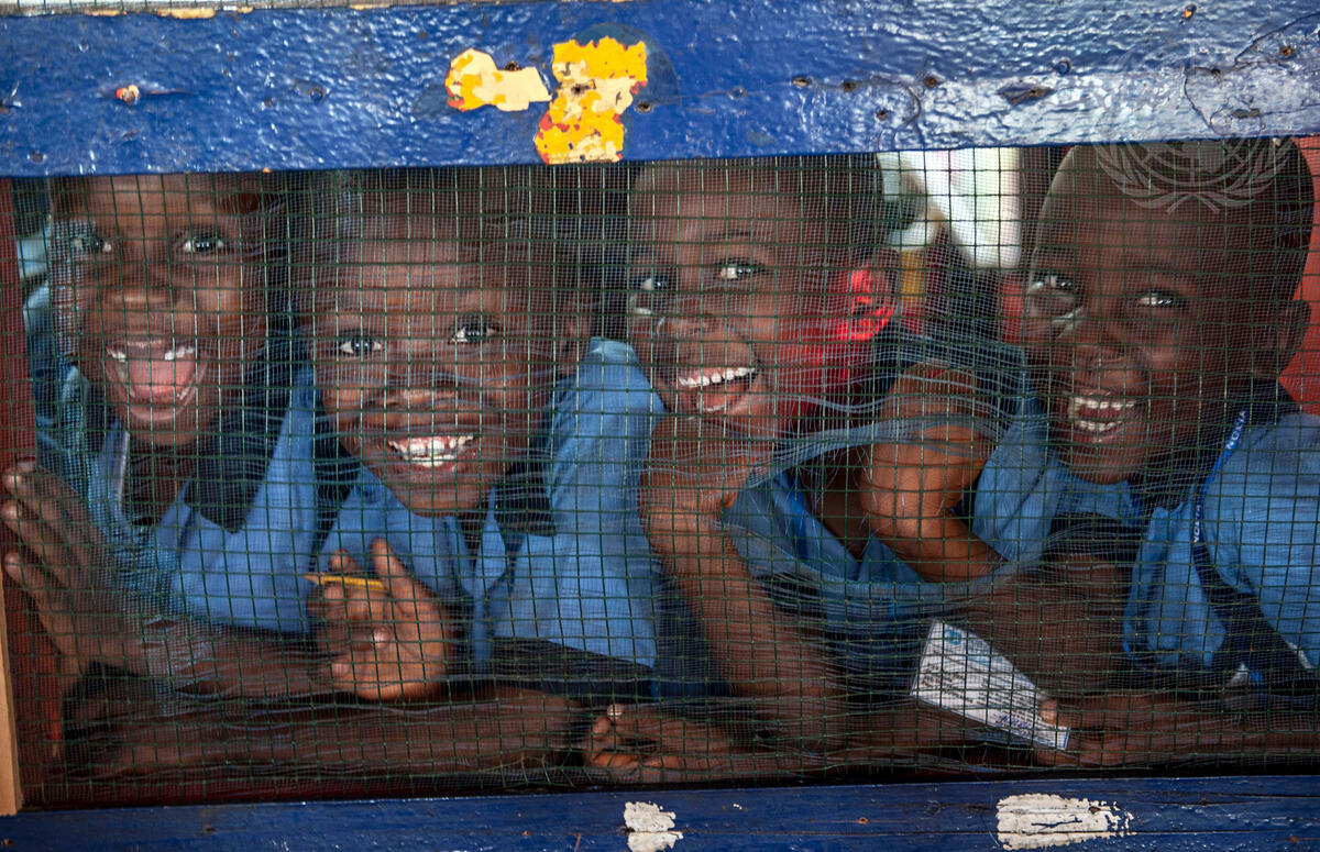 Today is International Day of Happiness! Happy societies are healthier, more productive, and more peaceful. Students at the Herman Gmeiner School in SOS Children’s Village in Monrovia, Liberia, in 2012. UN Photo/Staton Winter