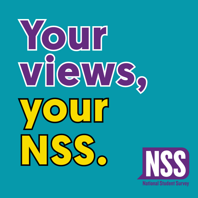 Your Voice Matters! 📣 The National Student Survey (NSS) gives you the platform to reflect on your higher education journey and share your insights on teaching quality, resources, and more. Find the survey link on our SU website right today!