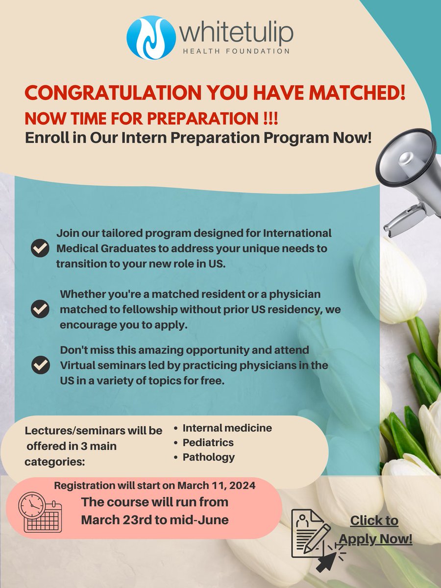 Dear Members, 
As a Whitetulip Mentorship Department, we are happy to announce 2024's intern preparation course.