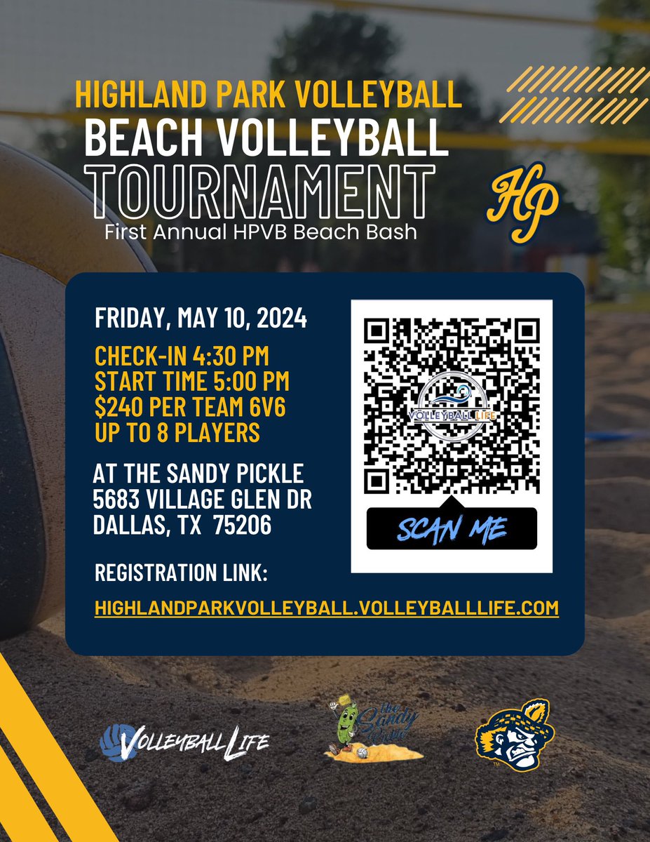 🚨Mark your calendars!! Come join HPVB for its first annual Sand Tournament! Find a varsity player, join their team, and win to receive bragging rights for a year! #HPVB #SandyScots 🔗 volleyballlife.com/tournament/144…