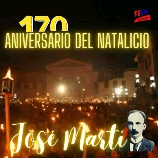 #SuAntorchaMiFuerza En el 170 aniversario de su nacimiento Martí sigue acompañado con su luz.#MartianosHoy