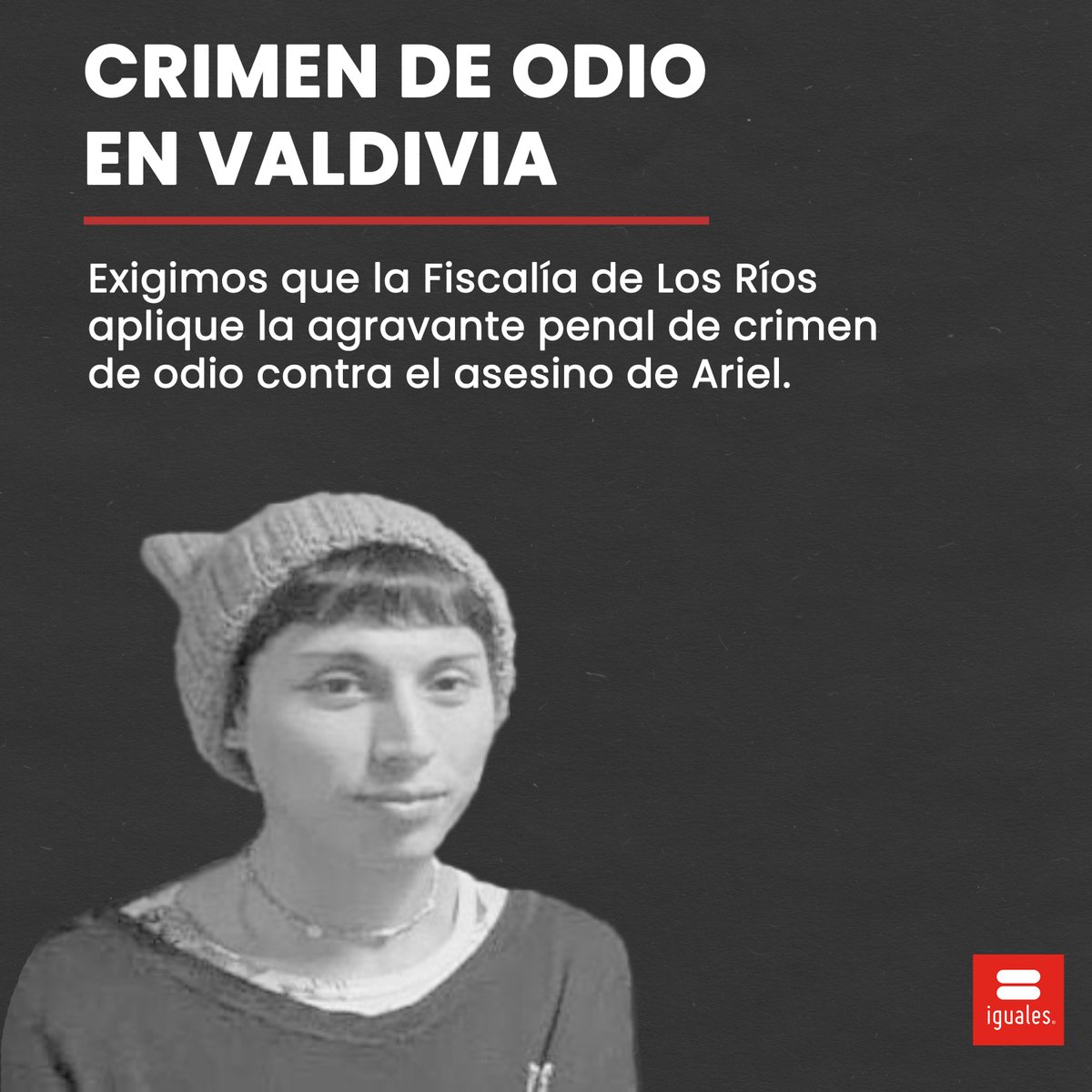 Ayer nos enteramos de un brutal crimen de odio cometido en Valdivia. Con mucho dolor enviamos condolencias a su familia y cercanos. Exigimos que la <a href="/FiscaliaLosRios/">Fiscalía Los Ríos</a> lo investigue como un crimen de odio. Es URGENTE que el Estado adopte medidas preventivas.