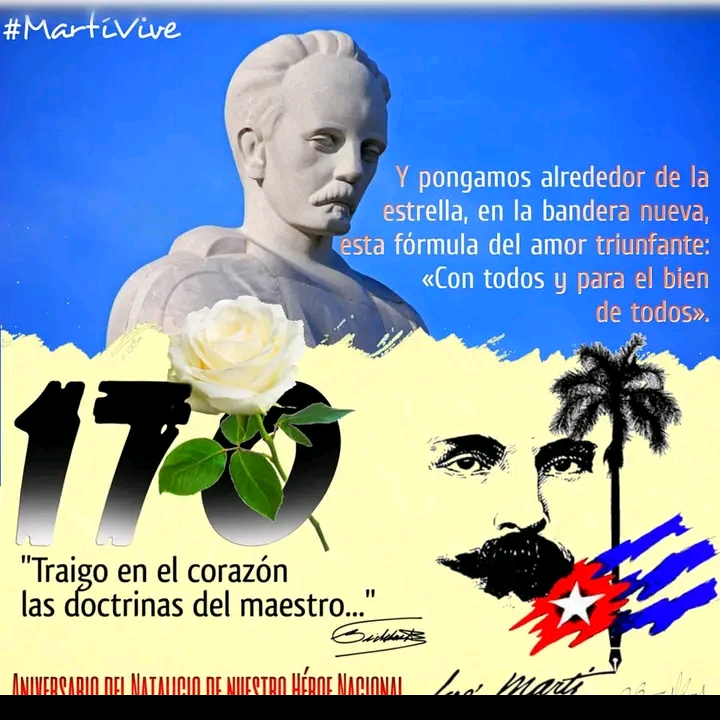 #SuAntorchaMiFuerza En el 170 aniversario de su nacimiento Martí sigue acompañado con su luz.#MartianosHoy