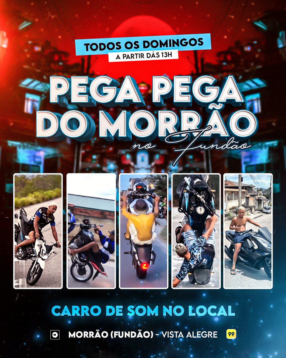 Todos Os Domingos Pega Pega No MORRÃO Fundão Vista Alegre 🚀🛵🏍️💫

‼️‼️‼️‼️‼️‼️‼️‼️‼️‼️‼️‼️‼️‼️