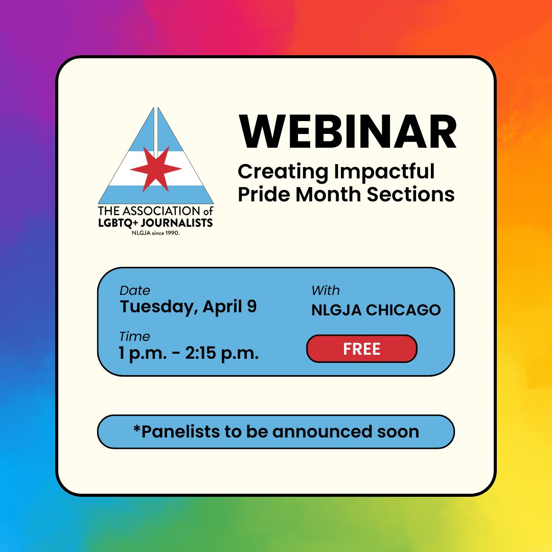 UPDATE: We're pushing back our upcoming webinar on Creating Impactful Pride Month Sections to 1 p.m. April 9 instead of that morning. Stay tuned for our excellent lineup of speakers!

RSVP: eventbrite.com/organizations/…
