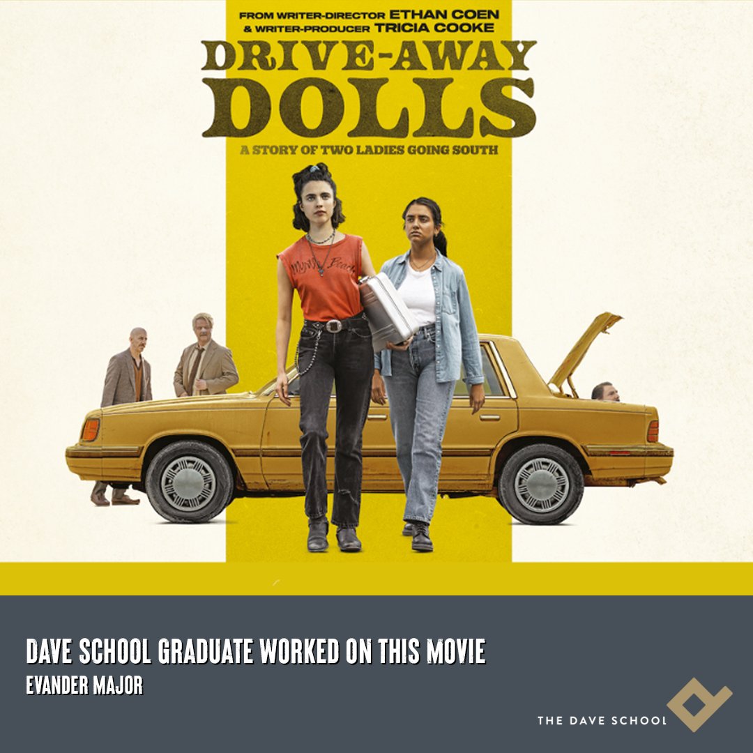 DAVE_School's tweet photo. Big shoutout to the DAVE School grad who contributed to the production the movie Drive-Away Dolls!
If your name isn't on our list, please don't hesitate to contact us! This will help us ensure our records are current and complete #ProudOfOurGrads #OnlyAtDAVE #AlumniSuccess # ... https://t.co/DUxZaszv8B