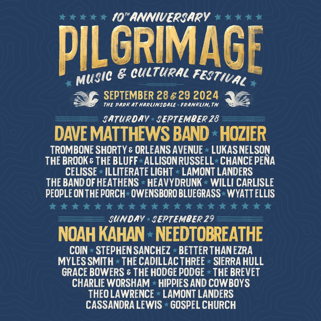 he wakes up in the morning, learns they’re playing @PilgrimageFest and he’s rolling!!!!! as a Tennessee-based crew, we're crazy excited to be playing this festival. gonna be sick, tickets go on sale tomorrow at 10am CT! SEE YOU THERE. brookandbluff.com/#tour