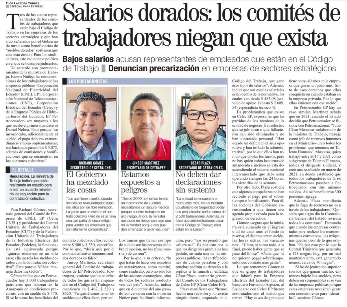 cetracelec's tweet photo. Documentadamente estamos aclarando a la ciudadanía la errada información dada por  @ivonneabogada, los Sectores Estratégicos y en especial los trabajadores de @CELECEPOficial  luchamos por un país próspero. 🇪🇨
No existen Sueldos Dorados!
@EcuadorCut 
@Expresoec 
@DanielNoboaOk https://t.co/4s9Owcemw6
