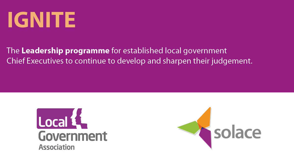 🎆#LocalGov Chief Executives! Applications are open for our Ignite programme. In partnership with the LGA & facilitated by Lord Victor Adebowale and Anna Randle from Collaborate. Learn more here 👉 bit.ly/4a0TIrO or email learning@solace.org.uk