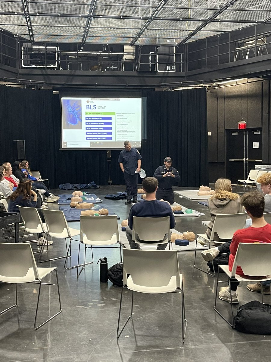 It is a great day when one of our BLS instructors is alumni and is volunteering to help teach students. Shoutout to 2020 PS alum Sam Verhulst and the other FFs from <a href="/OlatheFire/">Olathe Fire Dept.</a> for certifying our Seniors AHA Basic Life Support.  #stayinalive
<a href="/OWNovacekOWLS/">Jay Novacek</a> @OlatheCTE <a href="/Olathe21st/">Four-Year Academies</a>