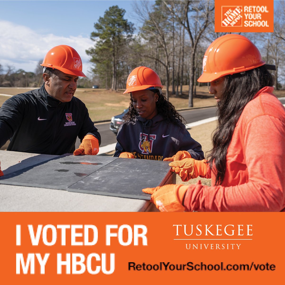 Every vote counts in securing the bag — up to $150k in Campus Improvement Grants for Tuskegee University. Keep those votes coming day and night! Visit: retoolyourschool.com/vote. #OneTuskegee #RetoolYourSchool