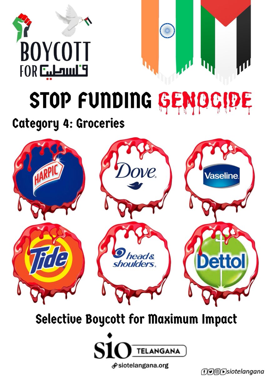 Boycott these brands for our Palestinian brothers and sisters.
These companies actively support genocide, lets do our part and boycott them.

#stopfundingisrael #stopfundinggenocide