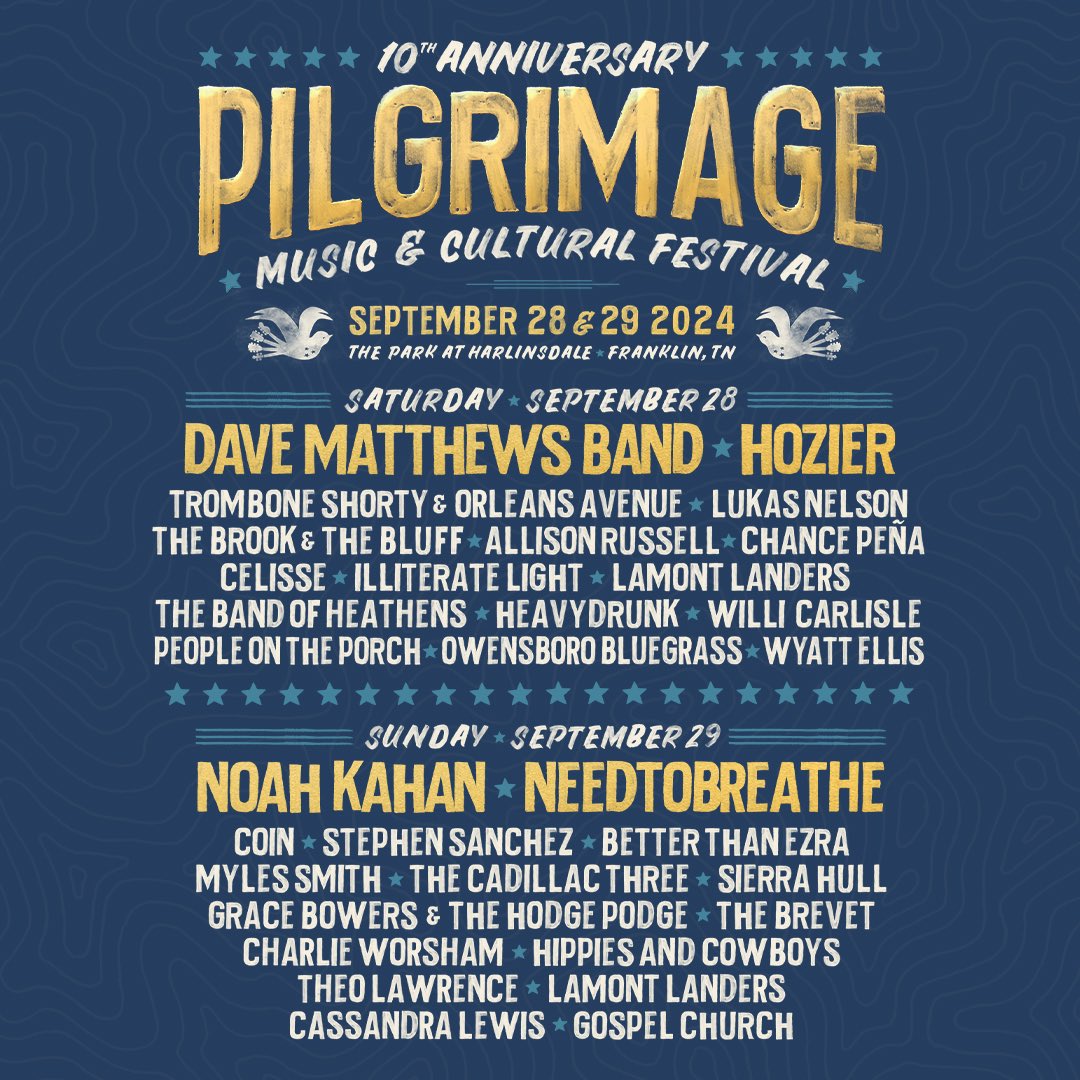 We are so excited to be back at @PilgrimageFest for their 10th anniversary! Tickets go on sale tomorrow at 10AM at PilgrimageFestival.com.