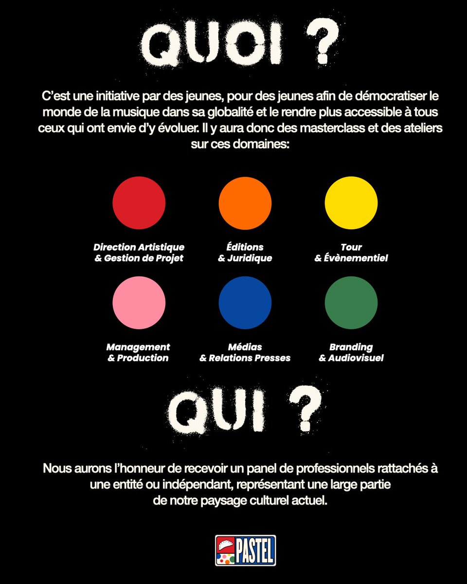 qualitenewtone's tweet photo. « Dans la musique faut être riche ou pistonné »

NON, grâce au Pastel Camp tu peux te former aux métiers de l’industrie avec des DA de label, attachés de presse, journalistes, bookeurs…

🏆 2 places à gagner pour Lyon
🔁 RT + follow pour participer 
💜 @notreamipastel
👇 infos https://t.co/3V2H7qKzSr