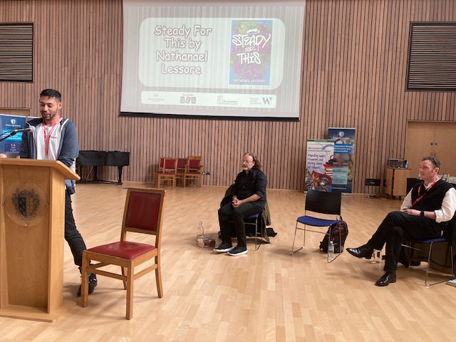 WarwickshireSLS's tweet photo. A most glorious morning spent in the company of @anthony_mcgowan @whatSFSaid @NateLessore &amp; pupils and librarians of @wcc_schools  for the final of our #WSBA2024 Many congratulations to the winner @LilyBaileyUK for 'When I See Blue' #readingforpleasure https://t.co/zD5hYpNnUJ
