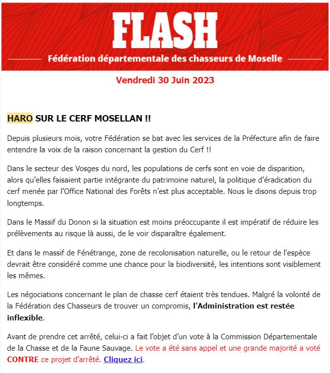 arxavben's tweet photo. - 15% de #cervidés au tableau #Moselle en 2023-2024.
L'an passé @Prefet57 avait ignoré l'avis défavorable de #CDCFS et @FDC57 et augmenté le plan de tir.
On attend l'arrêté 2024-2025.
Les chiffres 2023-2024 ici ⬇️
https://t.co/dJs7eu7TFm
#Chasse #Bichidés #ChassePartage https://t.co/c1e0DItLeC