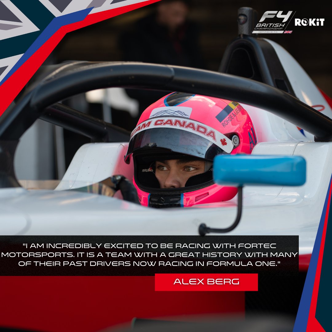 F4 US Championship race winner Alex Berg has joined Fortec Motorsport as the teams third driver for the 2024 ROKiT British F4 Championship. #BritishF4