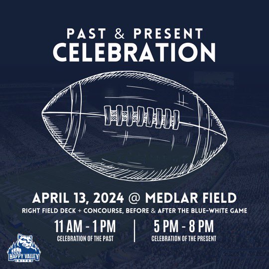 Nittany Nation! You can directly support our team through NIL by attending the @HappyValleyUtd Past and Present Celebration at the Blue-White Game. You'll get to meet lettermen, some of my teammates and coaches! Get your tickets before they sell out! happyvalleyunited.com/products/past-…