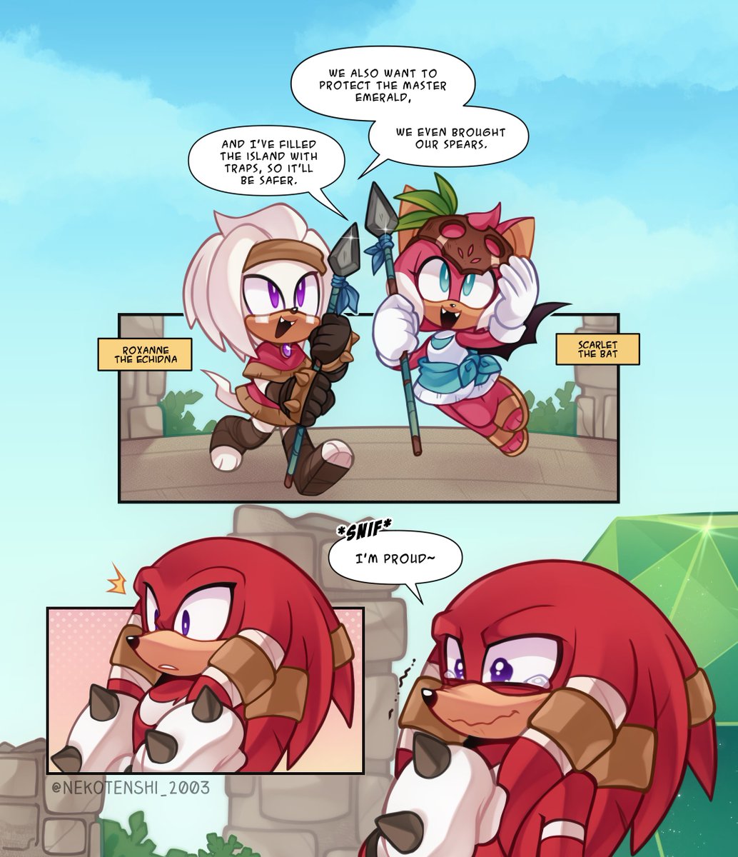 2003Nekotenshi's tweet image. ✨Future guardians✨
#sonicartist #sonicau #KnucklesTheEchidna #knuxouge