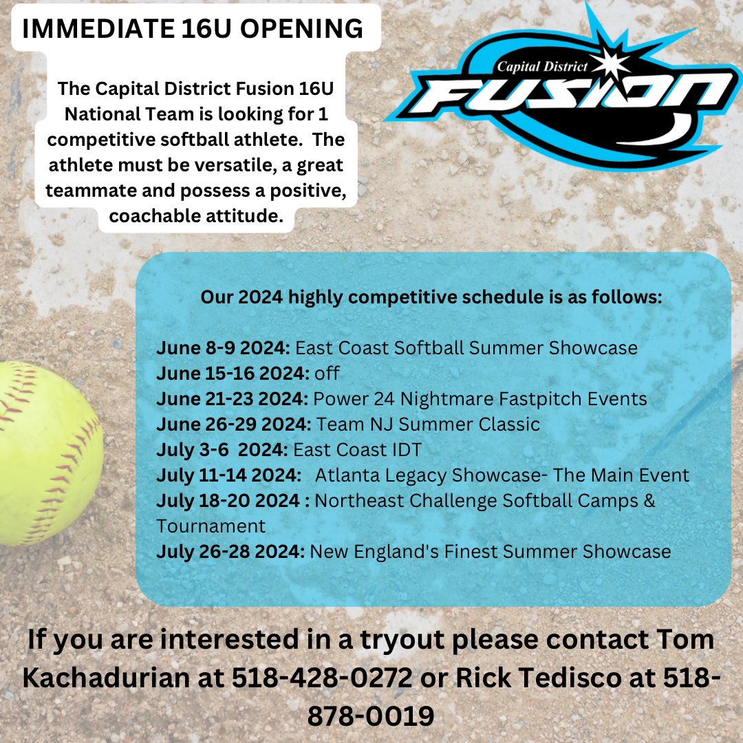 Capital District Fusion Softball tweet media